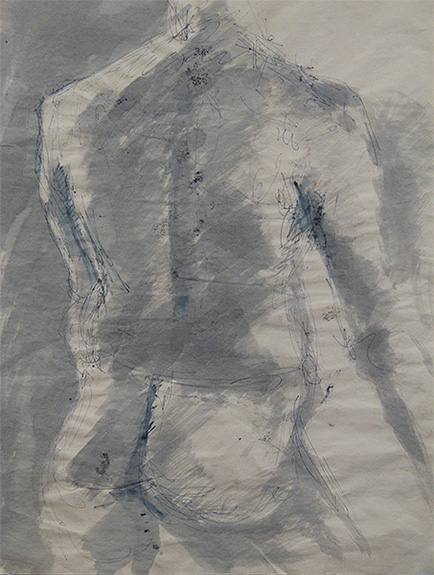 Back <br /> 1987<br/>pen and ink wash on newsprint<br/>  image 4 of 4